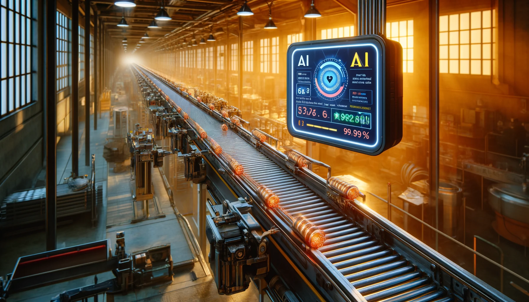 The illustration for the article on the AI-powered optical solution for real-time bar counting on conveyor belts is ready, highlighting the technology's precision and efficiency within an industrial setting.